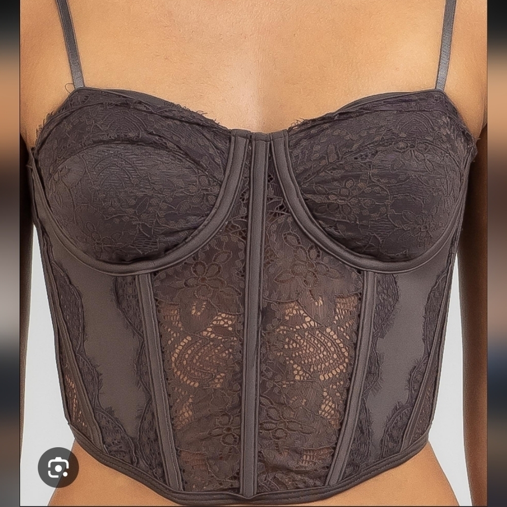 NWT Faded Rose Lace Mesh Corset